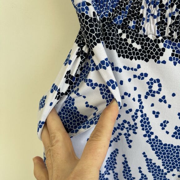 Frank Lyman Tropical Print Wide Leg Pull On Pants Liquid Jersey Knit US 6 Resort - Picture 5 of 12